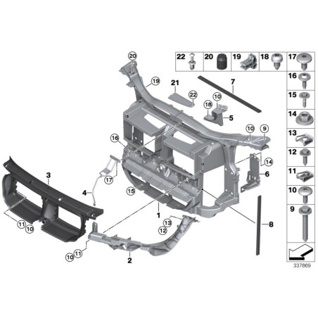Joint d'étanchéité de panneau avant - Pièce d'origine BMW 51647134102
