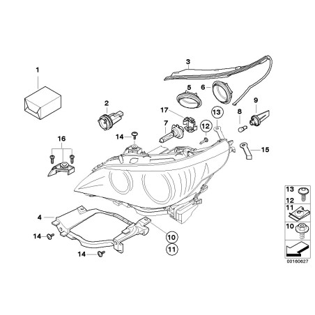 Support d'ampoule de feu de stationnement avant - Pièce d'origine BMW 63127187952