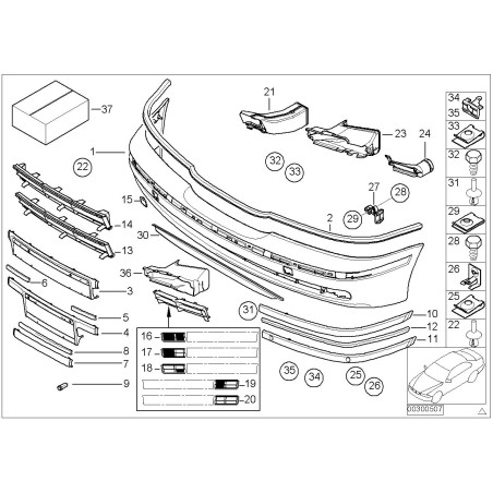 Support de plaque avant apprêté - Pièce d'origine BMW 51117005978 Support de plaque avant apprêté - Pièce d'origine BMW 51117005978