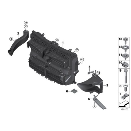 Panneau avant de canalisation d'air de radiateur - Pièce d'origine BMW 51747301606