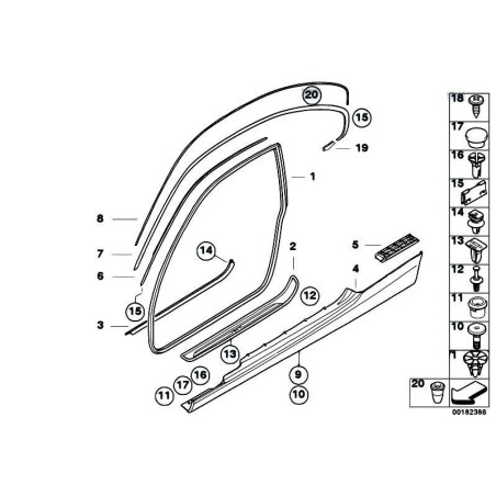 Porte avant droite avec bande de seuil M Sport - Pièce d'origine BMW 51478046478
