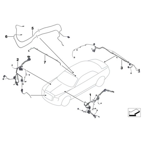 Ensemble de câblage de réparation avant droit - Pièce d'origine BMW 61119327505