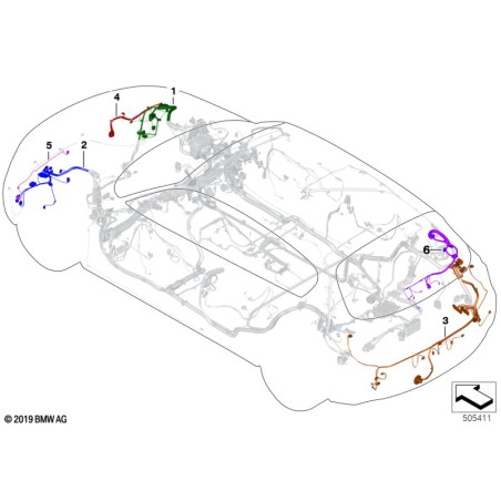 Ensemble de câblage de réparation avant droit - Pièce d'origine BMW 61129315900