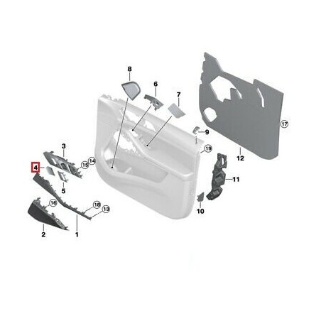 Panneau d'ouverture de porte avant côté droit - Pièce d'origine BMW 51417454724 Panneau d'ouverture de porte avant côté droit - Pièce d'origine BMW 51417454724