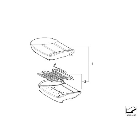 Mousse de siège avant droit - Pièce d'origine BMW 52107244127 Mousse de siège avant droit - Pièce d'origine BMW 52107244127