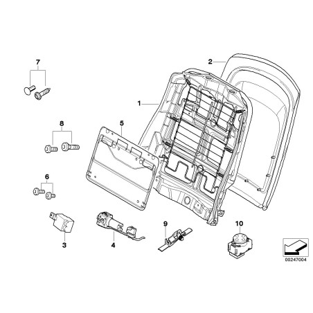 Kit de quincaillerie pour garniture de siège avant - Pièce d'origine BMW 52108240495