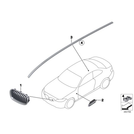 Grille de rein côté gauche de la ligne sportive avant - Pièce d'origine BMW 51137262117