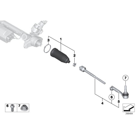 Barre de direction avant gauche N/S - Pièce d'origine BMW 32101543907 Barre de direction avant gauche N/S - Pièce d'origine BMW 32101543907