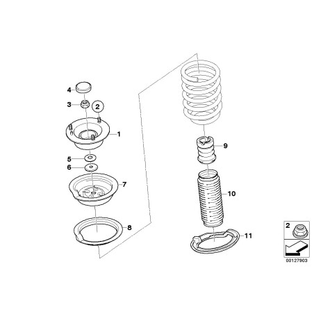 Support d'amortisseur avant - Pièce d'origine BMW 31336752735