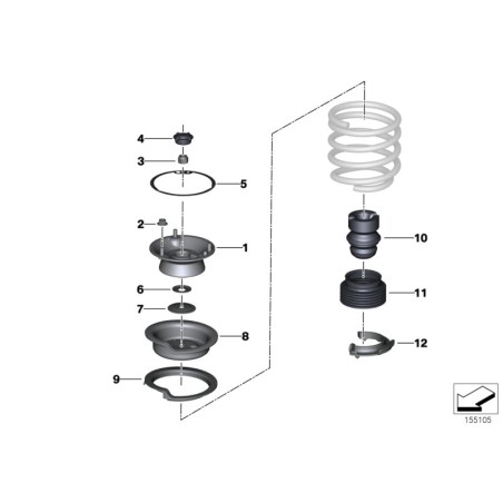 Support d'amortisseur avant - Pièce d'origine BMW 31336760943