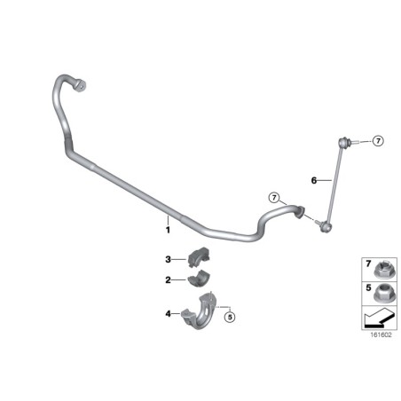 Pièce inférieure de la bague de barre stabilisatrice avant - Pièce d'origine BMW 31352283516 Pièce inférieure de la bague de barre stabilisatrice avant - Pièce d'origine BMW 31352283516