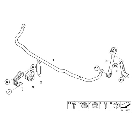 Bague de barre stabilisatrice avant - Pièce d'origine BMW 31356761591