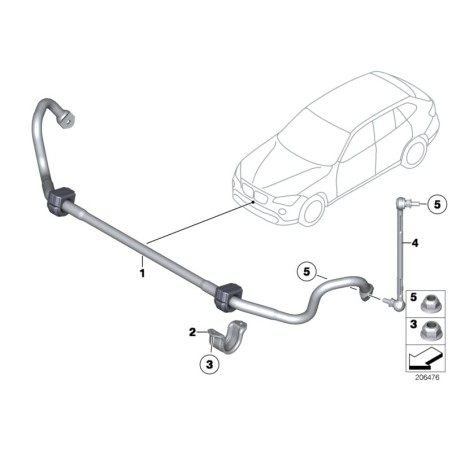 Barre stabilisatrice avant - Liaison d'extrémité droite - Pièce d'origine BMW 31356765934
