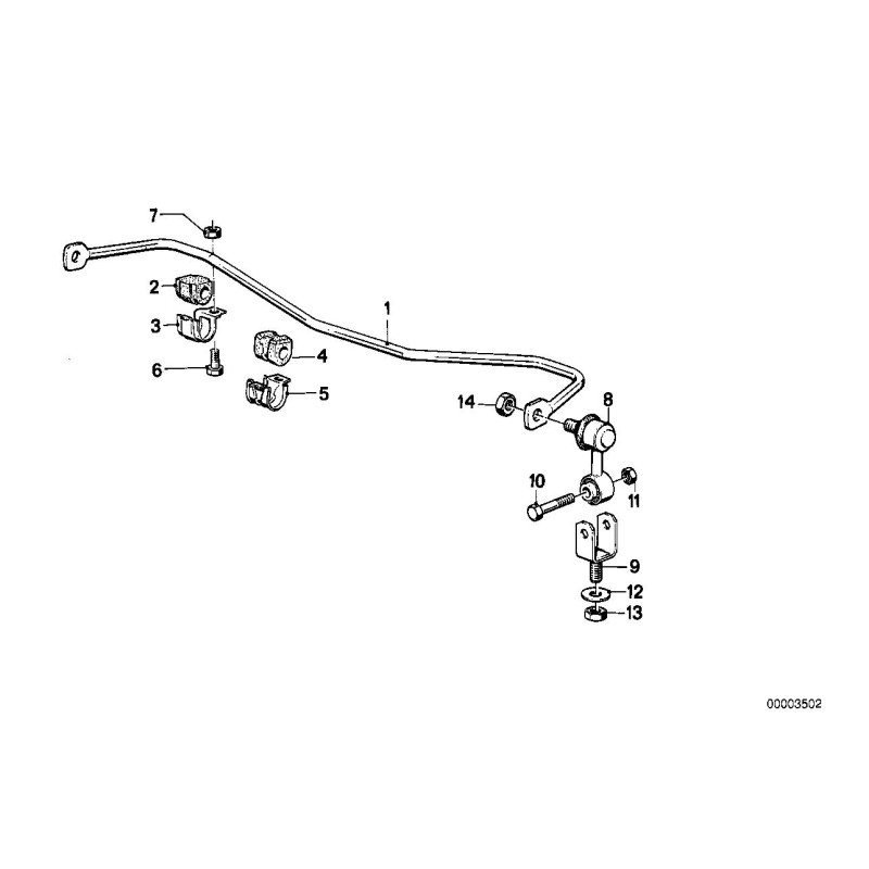 Support de fixation de barre anti-roulis avant - Pièce d'origine BMW 31351127202