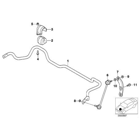 Support de stabilisateur de barre antiroulis avant 1pc - Pièce d'origine BMW 31351090548
