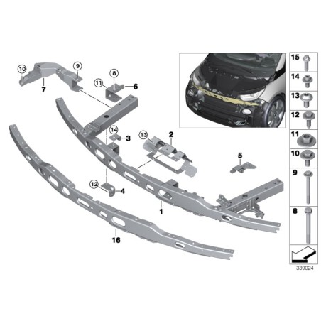 Élément transversal avant - Pièce d'origine BMW 51647397655 Élément transversal avant - Pièce d'origine BMW 51647397655