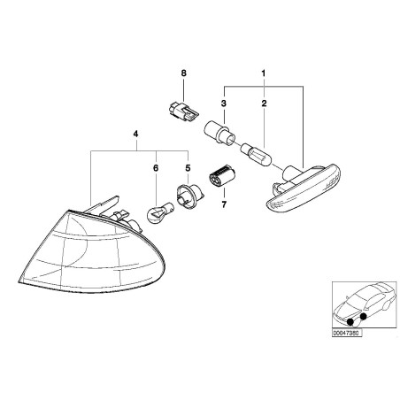 Assemblage du clignotant avant droit - Pièce d'origine BMW 63136902770
