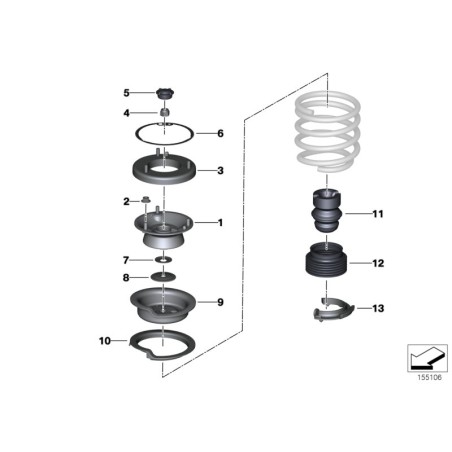 Support de jambe de suspension supérieur avant - Pièce d'origine BMW 31336775097