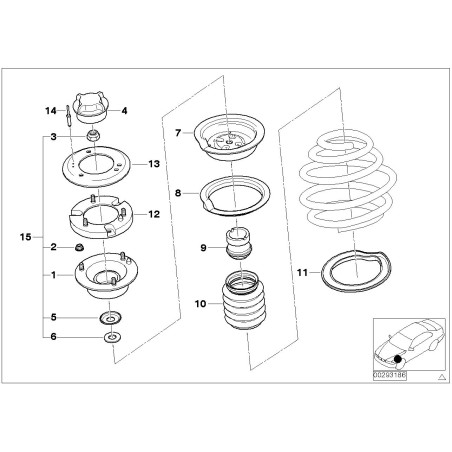 Plaque de renforcement de support de jambe de force supérieure avant - Pièce d'origine BMW 51717036781