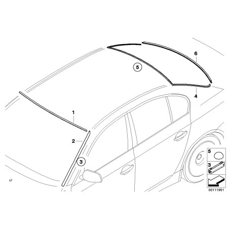 Garniture supérieure avant du pare-brise - Pièce d'origine BMW 51317166841