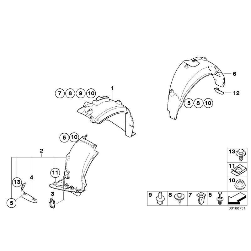 côté gauche et côté droit - Pièce d'origine BMW 51717141873/51717141874