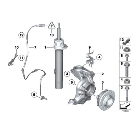 Boîtier de roulement de roue avant gauche - Pièce d'origine BMW 31216793923