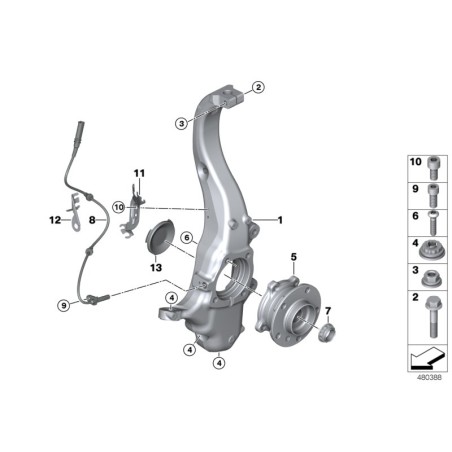 Assemblage de moyeu/roulement de roue avant - Pièce d'origine BMW 31206795959