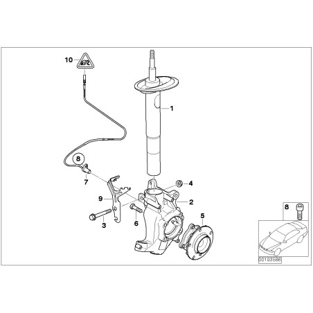 Assemblage de roulement de moyeu de roue avant - Pièce d'origine BMW 31226765601