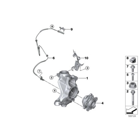 Moyeu de roue avant avec roulement - Pièce d'origine BMW 31206866315
