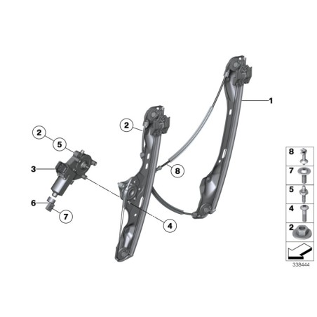 Moteur de lève-vitre avant droit - Pièce d'origine - BMW 67626927028