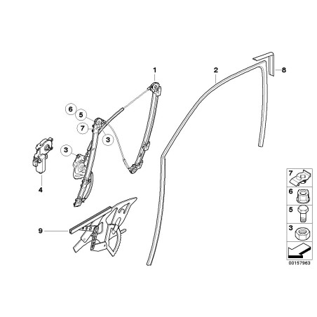 Moteur de vitre avant gauche - Pièce d'origine BMW 67628381019