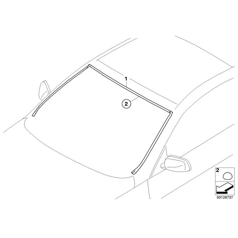 Cache de joint de pare-brise avant - Pièce d'origine BMW 51317008911
