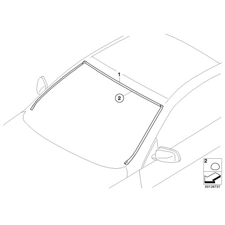 Cache de joint de pare-brise avant - Pièce d'origine BMW 51317008911