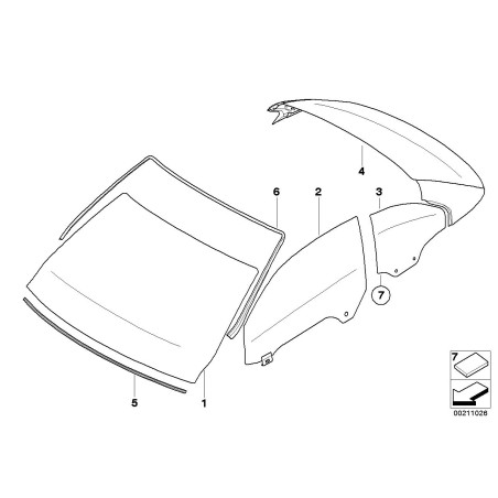 Joint d'étanchéité de pare-brise avant - Pièce d'origine BMW 51317150646