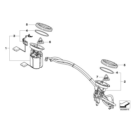 Kit de réparation du filtre à carburant/régulateur de pression de carburant - Pièce d'origine BMW 16117163295