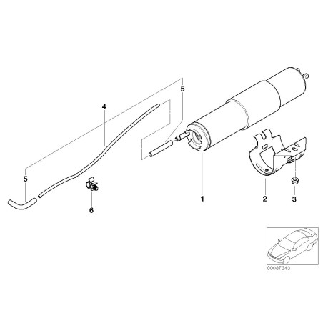 Tuyau d'aspiration du régulateur de pression du filtre à carburant - Pièce d'origine BMW 13327561060