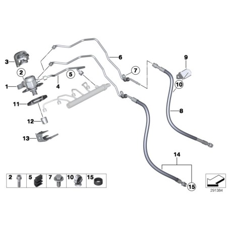 Tuyau d'alimentation en carburant à injection - Pièce d'origine BMW 13537585426
