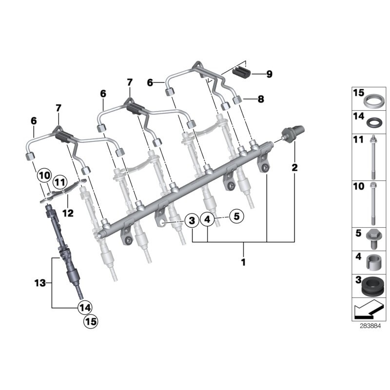 Élément de découplage d'injecteur de carburant - Pièce d'origine BMW 13537577649