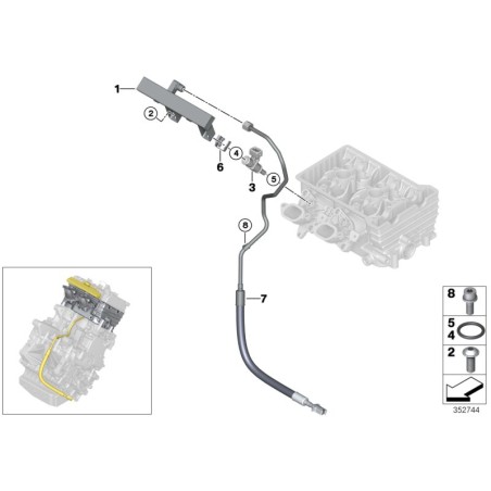 Joint torique d'injecteur de carburant - Pièce d'origine BMW 13641437487