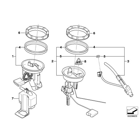 Capteur de niveau de carburant gauche - Pièce d'origine BMW 16116768788