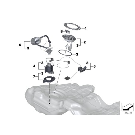 Régulateur de pression de carburant et filtre à carburant - Pièce d'origine BMW 16117217255