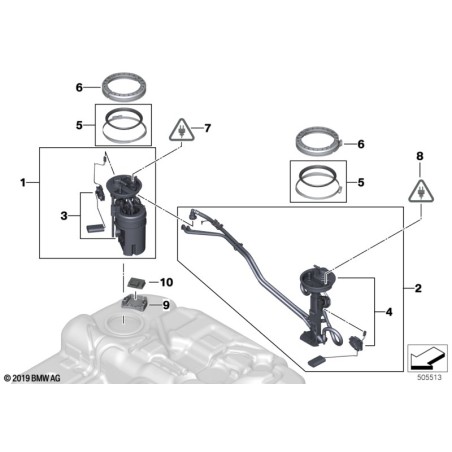 Pompe à carburant dans le réservoir - Pièce d'origine BMW 16117207599