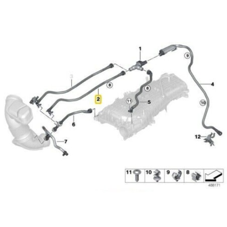 Ligne de respiration du réservoir de carburant - Pièce d'origine BMW 13907643104