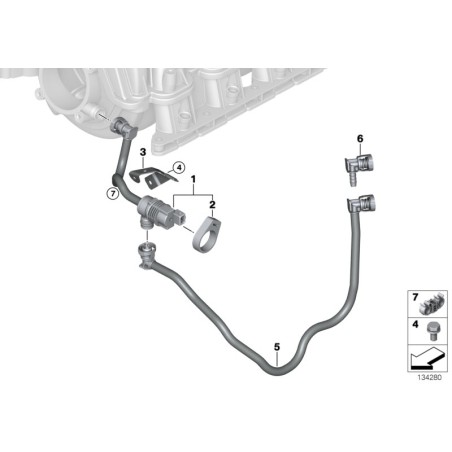 Tuyau de soupape de ventilation du réservoir de carburant - Pièce d'origine BMW 13907618643