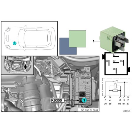 Relais polyvalent carburant/essuie-glaces - Pièce d'origine BMW 61366977982