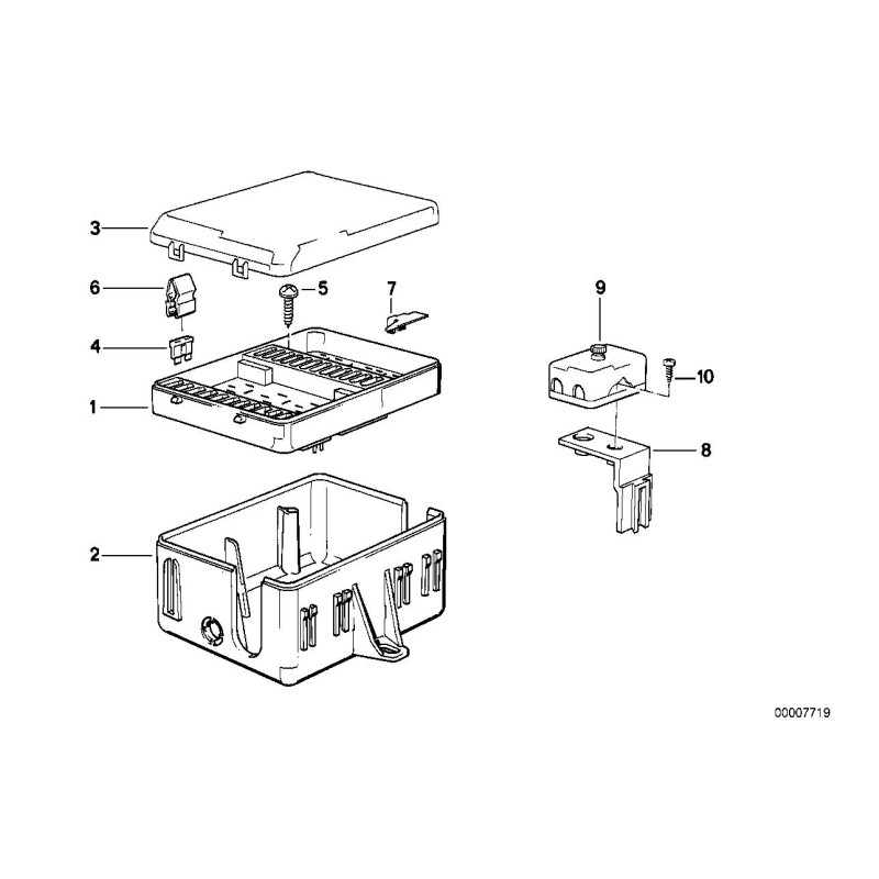 Cache de boîte à fusibles E30 E24 E23 - Pièce d'origine BMW 61131368802