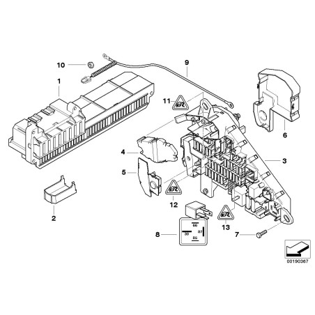 Boîte à fusibles (boîte de distribution électrique) - Pièce d'origine BMW 61146906588
