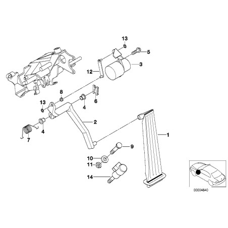 Pédale d'accélérateur à essence - Pièce d'origine BMW 35411161723