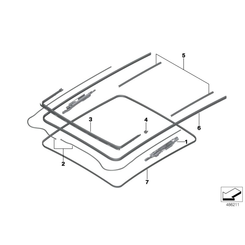 Joint de découpe de toit - Pièce d'origine BMW 54107332706