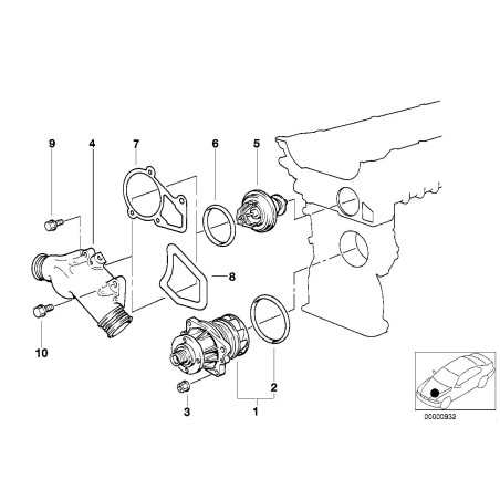 Moteur à essence Thermostat 88 degrés Celsius - Pièce d'origine BMW 11537511580